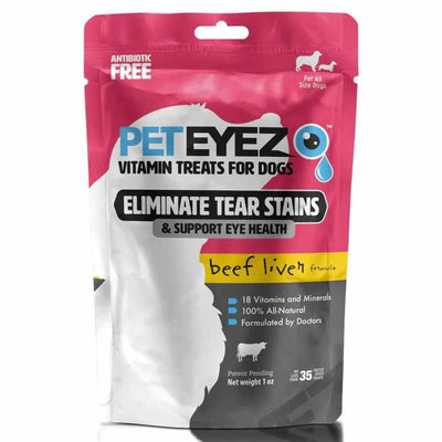 Pet Eyez Vitamin Treats - Antioxidant-Rich Beef Liver Formula for Dogs