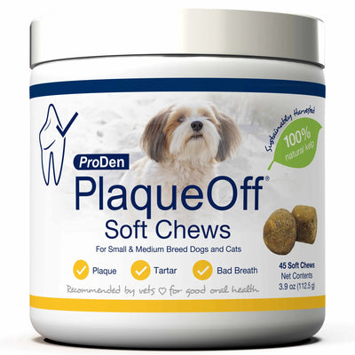 ProDen PlaqueOff Soft Chews - Daily Dental Treats for Small/Medium Breed Dogs