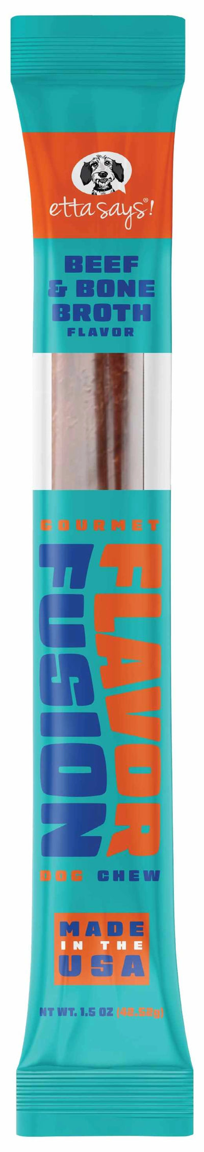 Etta Says! Flavor Fusion - Beef and Bone Broth Dog Chews, 1.5 oz, 12ct