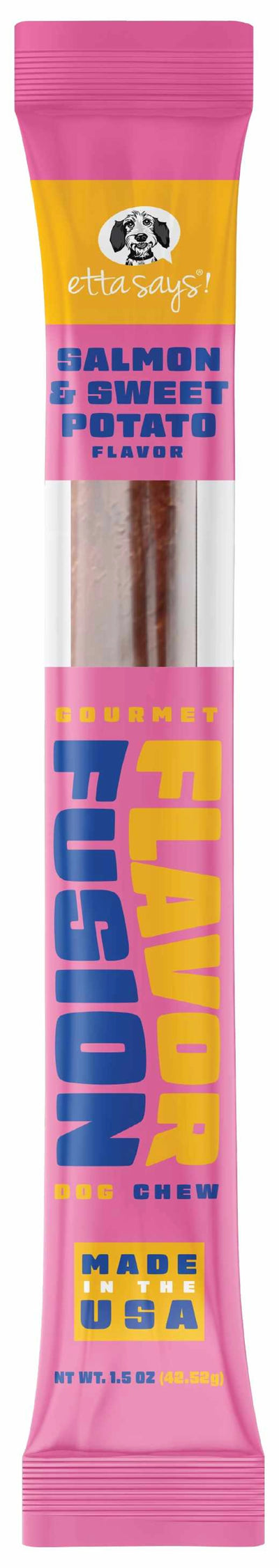Etta Says! Flavor Fusion Dog Chew - Natural Salmon and Sweet Potato - 12ct