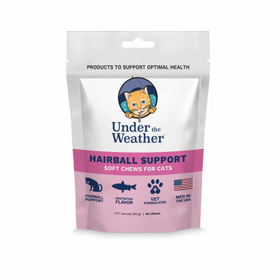 Under the Weather Cat Hairball Support Chews - with Omega-3 Fatty Acids - 60 ct