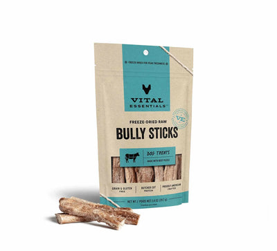 Vital Essentials Freeze-Dried Bully Stick Dog Treats - High-Protein Snacks