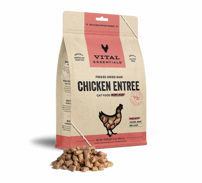 Vital Essentials Freeze-Dried Raw Chicken Cat Food - Nutrient-Rich Mini Nibs
