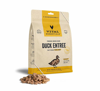Vital Essentials Freeze-Dried Raw Duck Cat Food - High-Protein Mini Nibs