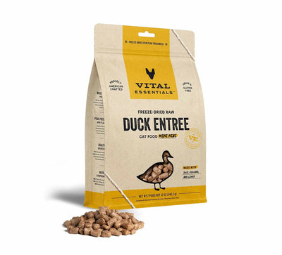Vital Essentials Freeze-Dried Raw Duck Cat Food - Nutrient-Dense Mini Nibs