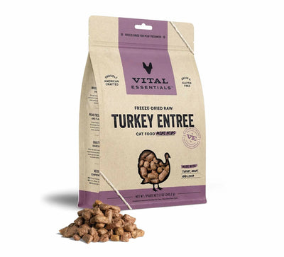 Vital Essentials Freeze-Dried Raw Turkey Cat Food - High-Protein Mini Nibs