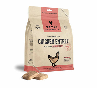 Vital Essentials Freeze-Dried Raw Chicken Mini Patties: Wholesome Cat Food - 8 oz