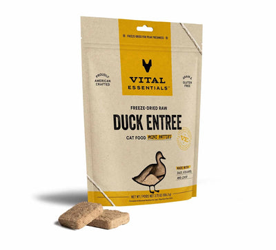Vital Essentials Freeze-Dried Raw Duck Mini Patties: Natural Cat Food - 8 oz