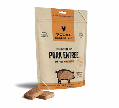 Vital Essentials Freeze-Dried Raw Pork Mini Patties: Quality Cat Food - 8 oz