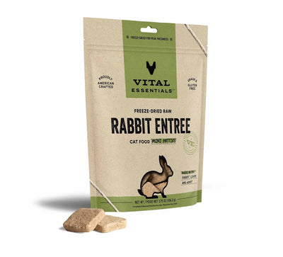 Vital Essentials Freeze-Dried Raw Rabbit Mini Patties: Nutrient-Dense Cat Food - 8 oz