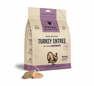 Vital Essentials Freeze-Dried Raw Turkey Mini Patties: Healthy Cat Food - 8 oz