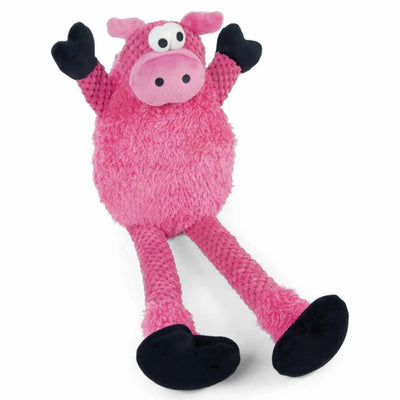 goDog Checkers Skinny Pig w/Chew Guard Plush Dog Toy