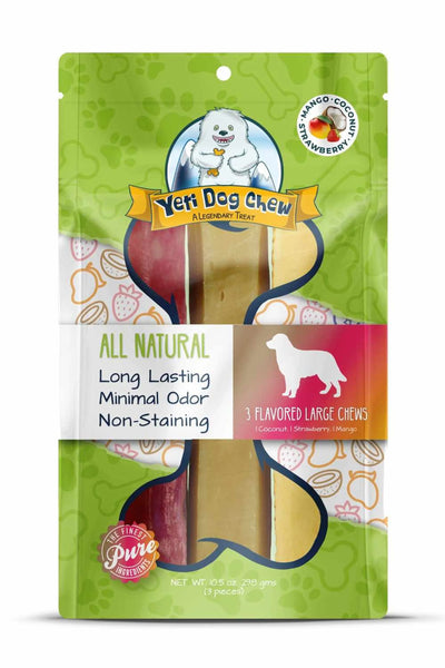 Yeti Dog Chews Coconut/Strawberry/Mango - All-Natural, Healthy Dog Chew