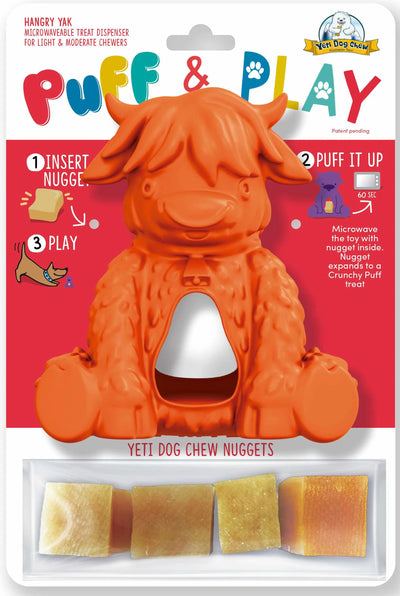 Yeti Dog Chew Puff & Play Hangry Yak - Treat-Dispensing Dog Toy