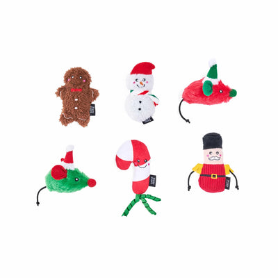 ZippyClaws Holiday Festive Cheer - Fun and Interactive Cat Toy 6pk