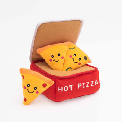 ZippyPaws Zippy Burrow - Pizza Box Plush Dog Toy