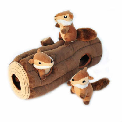 ZippyPaws Burrow Log - Plush Dog Toy