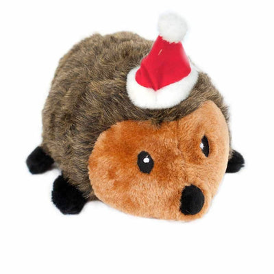 ZippyPaws Holiday Hedgehog Plush Dog Toy - XL Size for All Life Stages