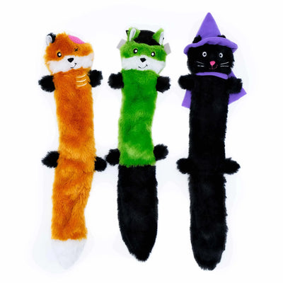 ZippyPaws Halloween Skinny Peltz - Plush Dog Toy, 3 Pack