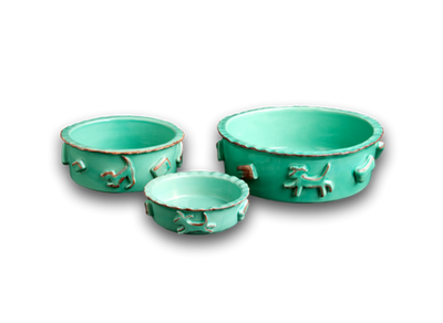 Carmel Ceramica Dog Food/Water Bowl - Durable and Convenient