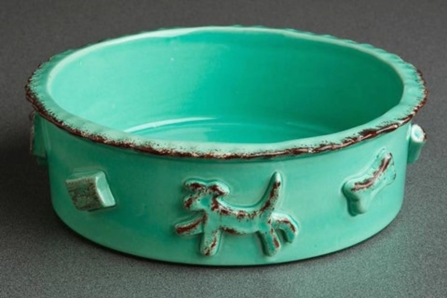 Carmel Ceramica Dog Food/Water Bowl - Durable and Convenient