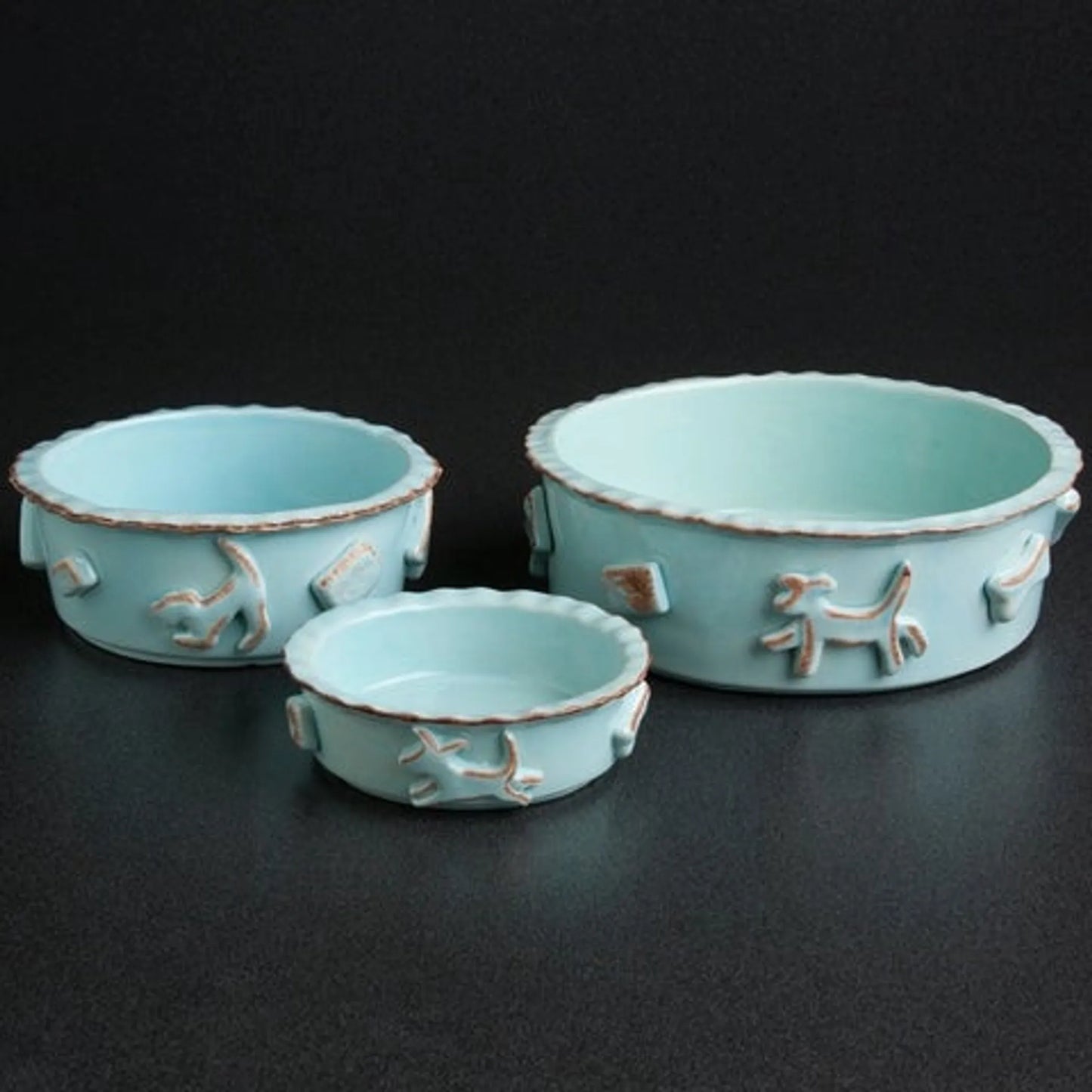 Carmel Ceramica Dog Food/Water Bowl - Durable and Convenient