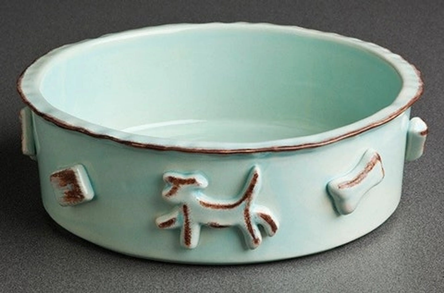 Carmel Ceramica Dog Food/Water Bowl - Durable and Convenient
