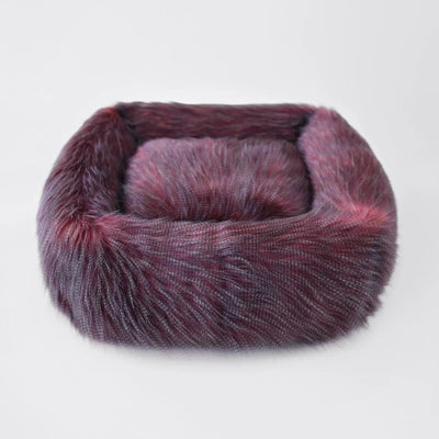 Exotic Ostrich Dog Bed - Luxurious Faux Fur for Comfort