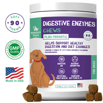 Swaggy Tails Digestive Enzyme - Probiotic Dog Supplement