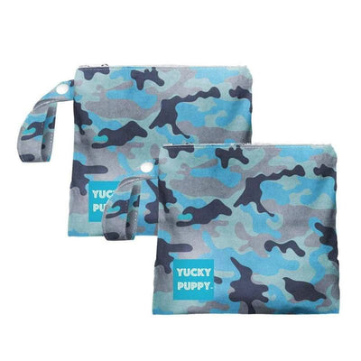 Blue Camo Dog Poop Bag Holders - Convenient Waste Management