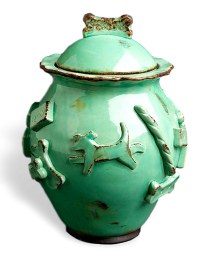 Stoneware Dog Treat Jar - Durable with Freshness Seal