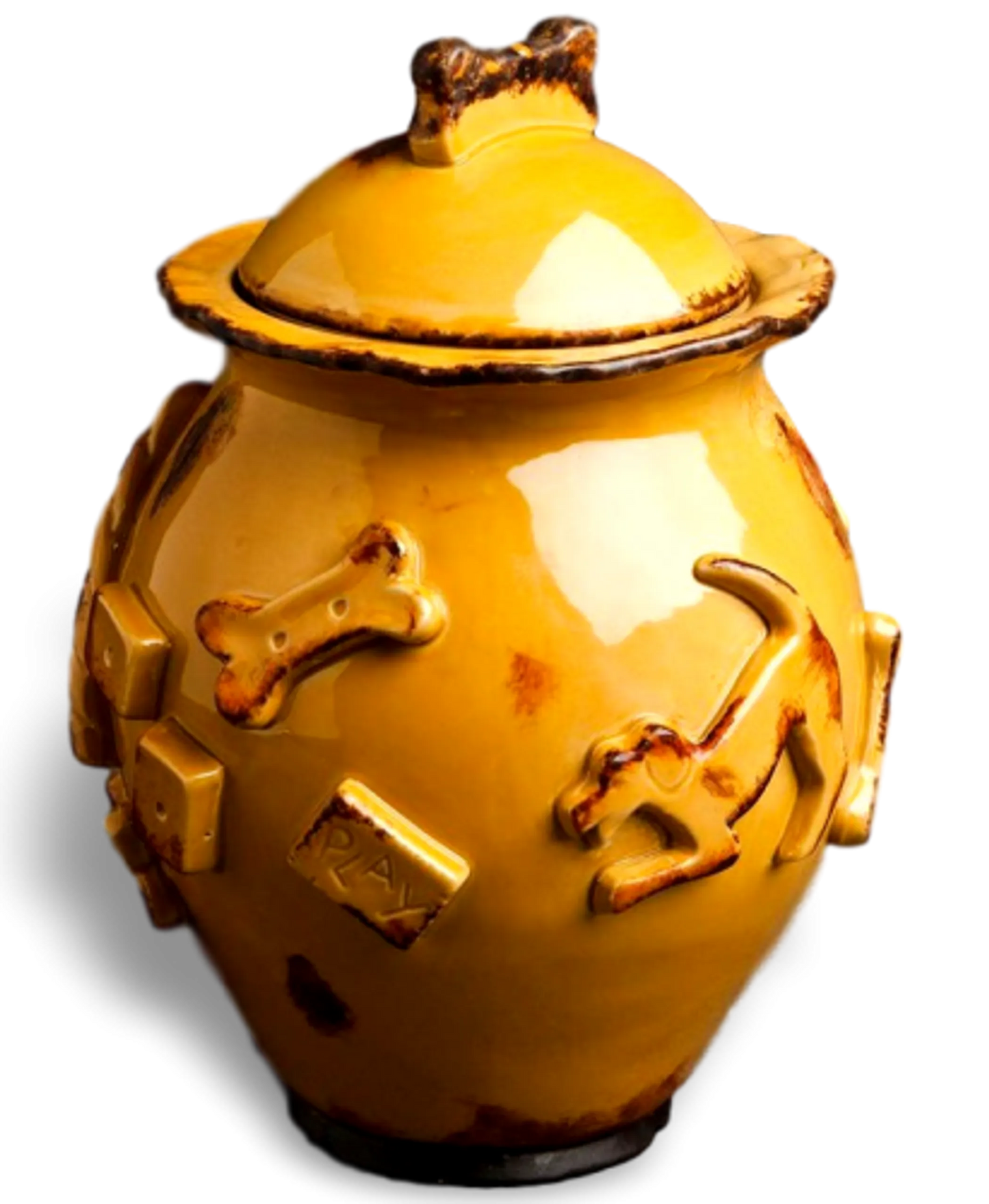 Stoneware Dog Treat Jar - Durable with Freshness Seal