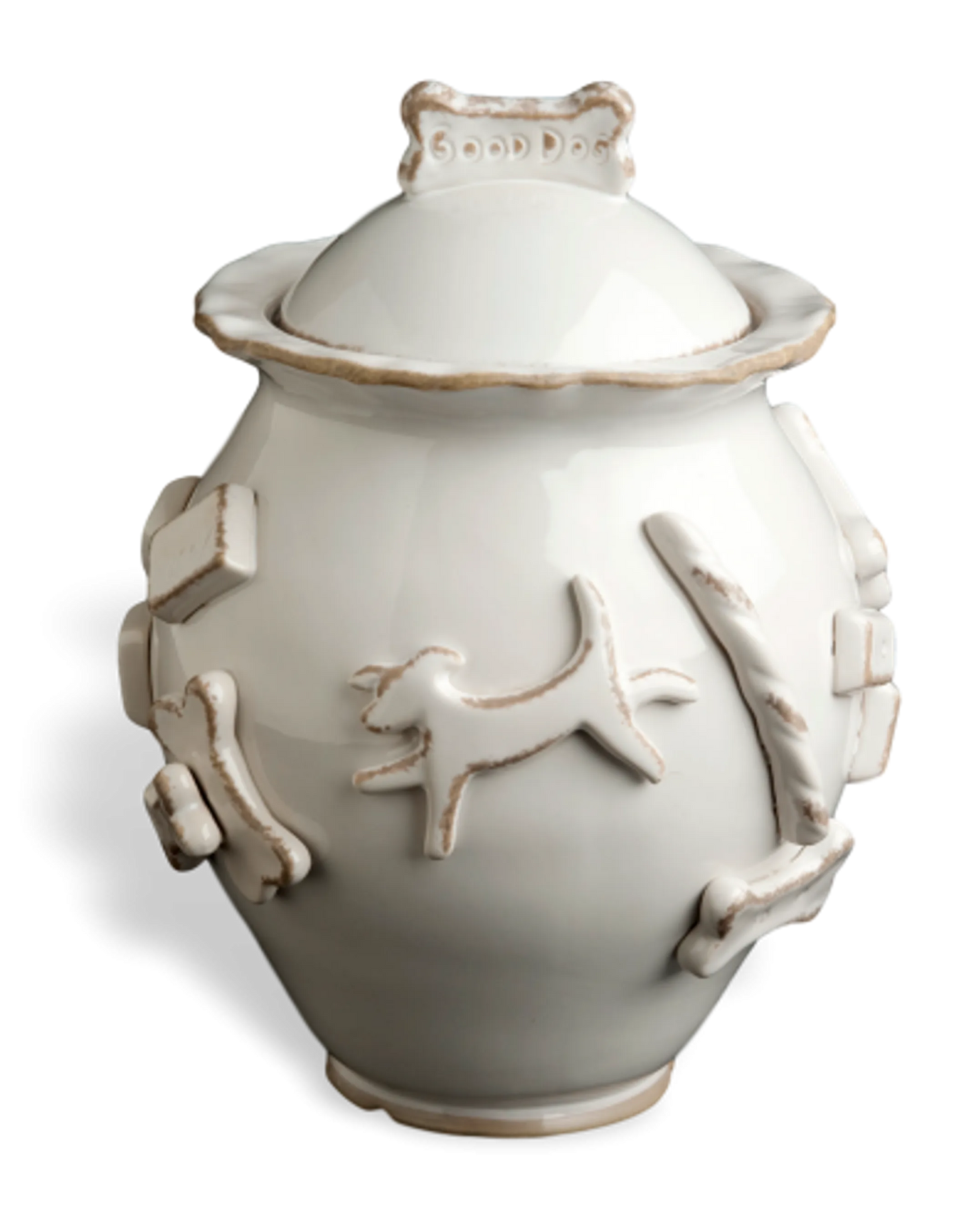 Stoneware Dog Treat Jar - Durable with Freshness Seal