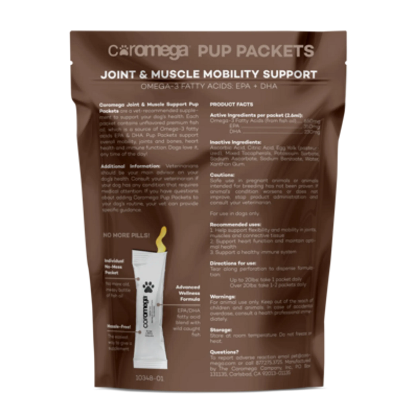 Coromega Pup Packets Omega-3 Joint & Muscle Mobility Support - Dog Supplement